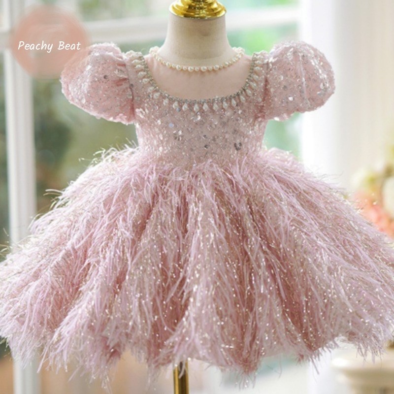 Baby Clothing On Sale - Robe princesse à paillettes et plumes