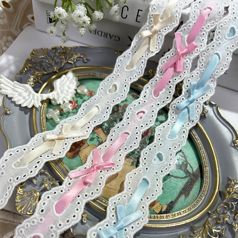 Baby Clothing Material - Garnitures en dentelle plissée avec nœud